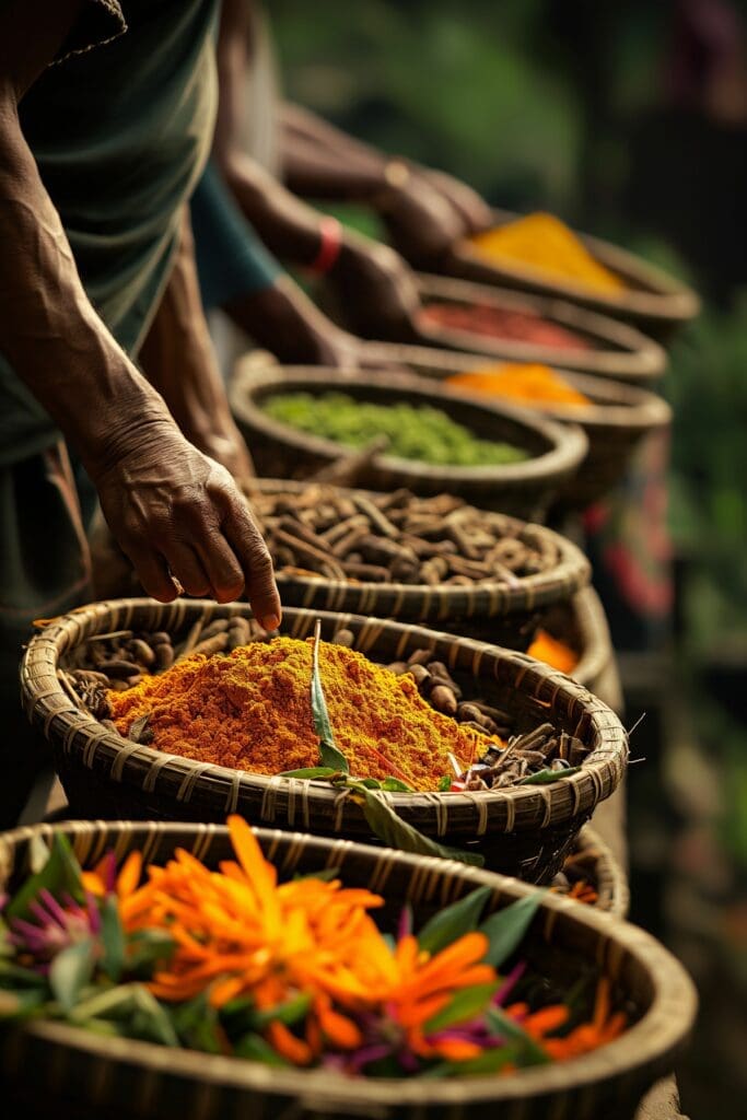 Spices in a basket